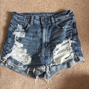 American Eagle Outfitters Ripped Blue Jean Shorts